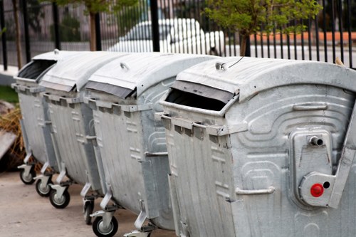 Professional waste management team at work
