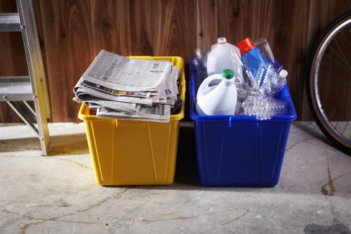 Professional waste disposal team at work