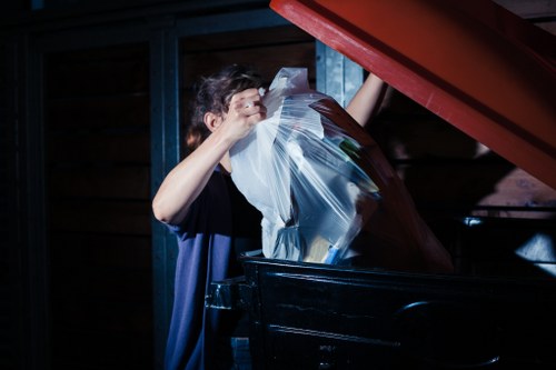 Modern waste clearance equipment in action at Crouch End site