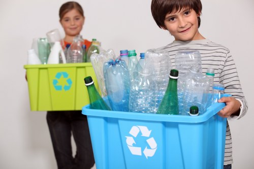 Residents participating in waste segregation