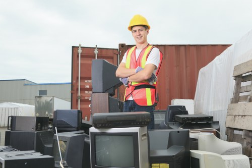 Professional waste clearance team at a Crouch End construction site